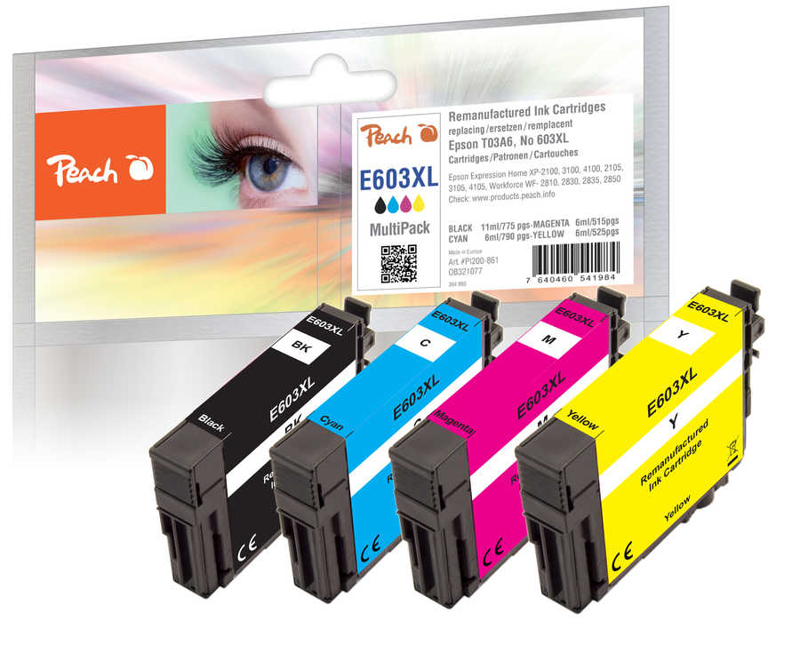 Peach  Spar Pack Tintenpatronen XL kompatibel zu Epson Expression Home XP-4150