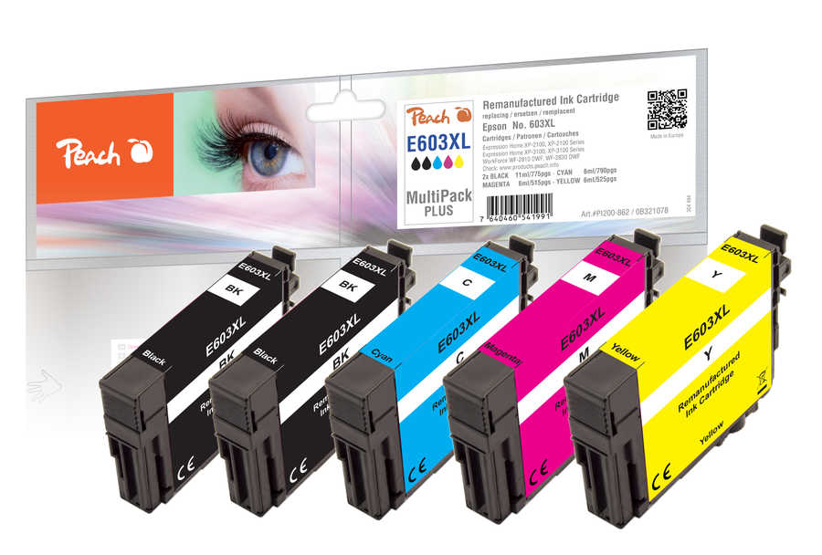 Peach  Spar Pack Plus Tintenpatronen XL kompatibel zu Epson Expression Home XP-3100
