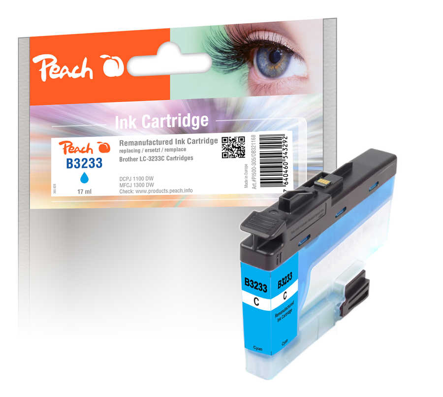 Peach  Tintenpatrone cyan kompatibel zu Brother MFCJ 1300 DW