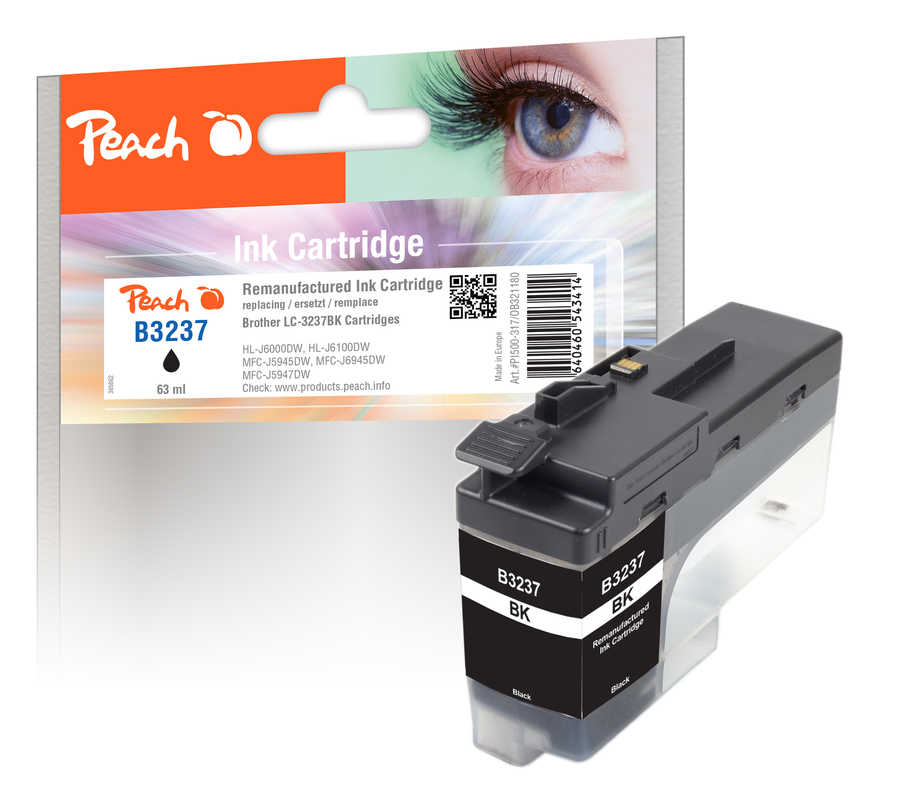 Peach  Tintenpatrone schwarz kompatibel zu Brother MFCJ 6945 DW