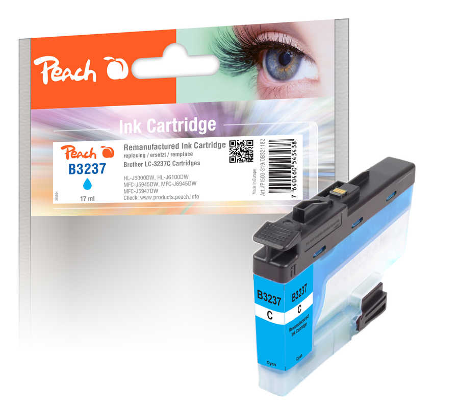 Peach  Tintenpatrone cyan kompatibel zu Brother MFCJ 1300 DW