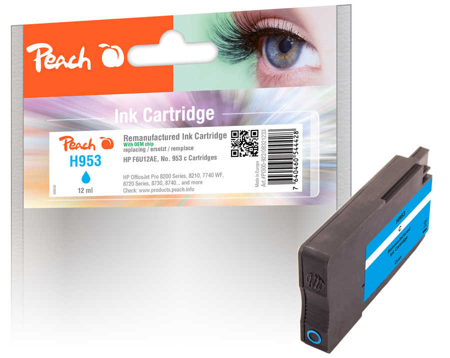 Peach  Tintenpatrone cyan kompatibel zu HP OfficeJet Pro 7730