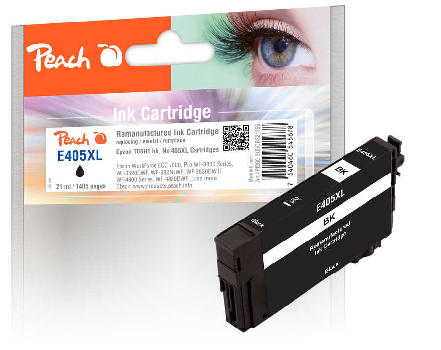 Peach  Tintenpatrone schwarz HC kompatibel zu Epson WorkForce Pro WF-4830 DTWf