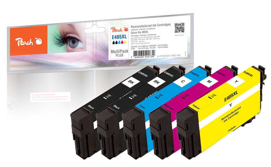 Peach  Spar Pack Plus Tintenpatronen kompatibel zu Epson WorkForce WF-7830 DTWf