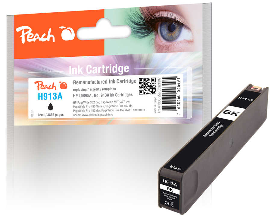 Peach  Tintenpatrone schwarz kompatibel zu HP PageWide Managed P 55250 dw