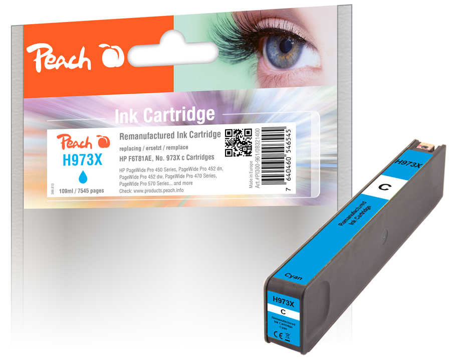 Peach  Tintenpatrone cyan kompatibel zu HP PageWide Pro 477 dn
