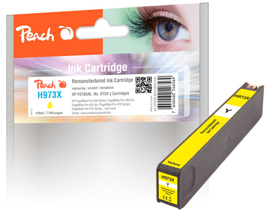 Peach  Tintenpatrone gelb kompatibel zu HP PageWide Managed P 55250 dw