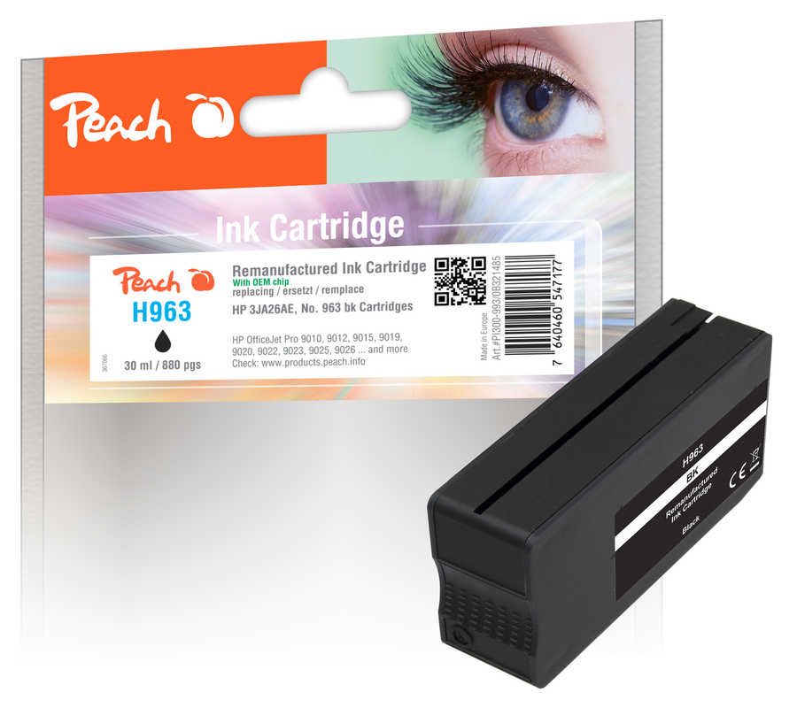 Peach  Tintenpatrone schwarz kompatibel zu HP OfficeJet Pro 9014