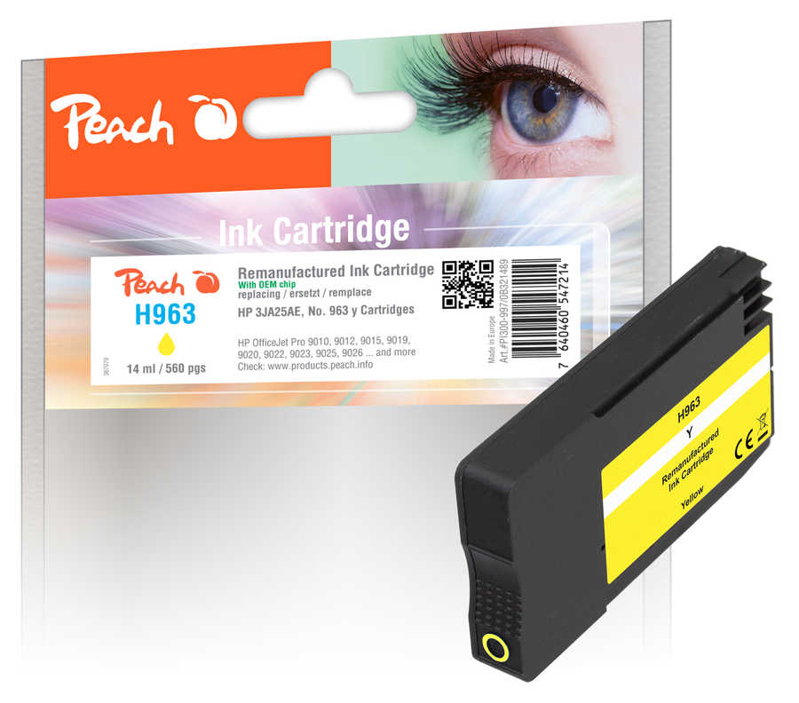 Peach  Tintenpatrone gelb kompatibel zu HP OfficeJet Pro 9014
