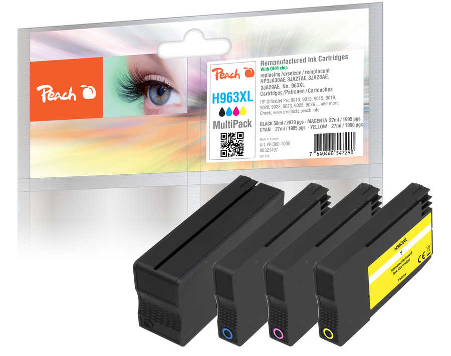 Peach  Spar Pack Tintenpatronen kompatibel zu HP OfficeJet Pro 9014