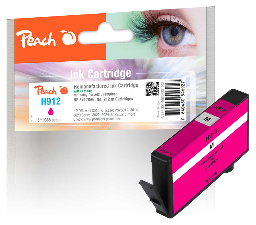 Peach  Tintenpatrone magenta kompatibel zu HP OfficeJet 8010
