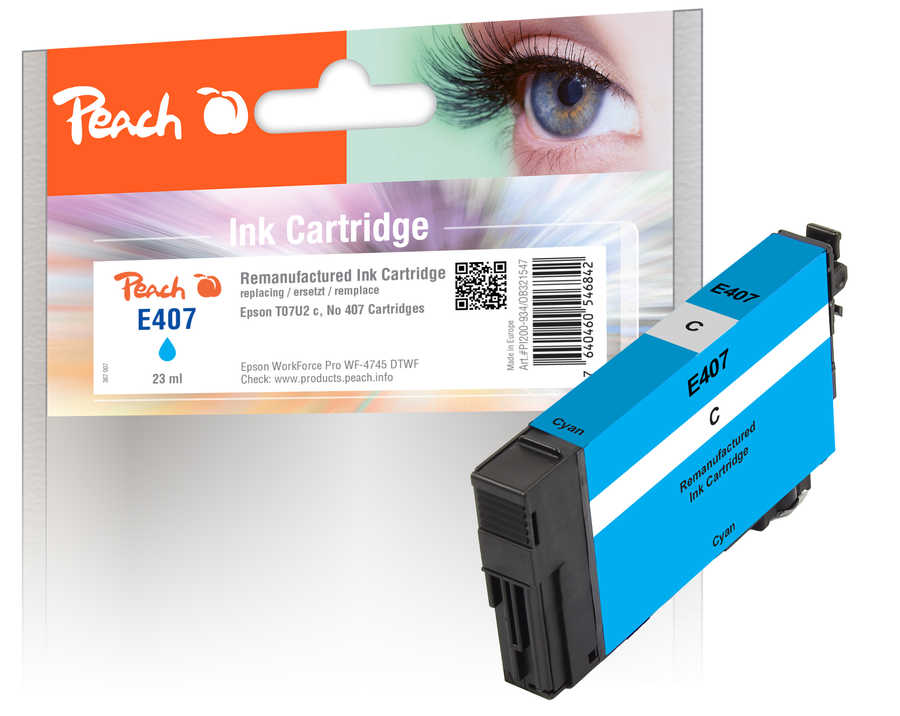 Peach  Tintenpatrone cyan kompatibel zu Epson WorkForce Pro WF-4745 DTWF