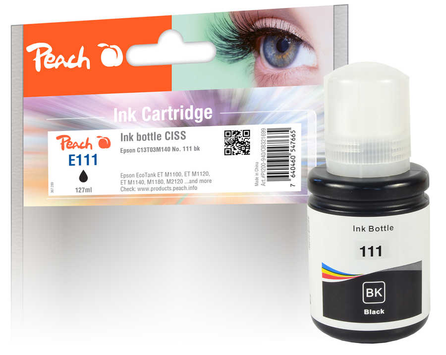 Peach  Tintenbehälter pigm. schwarz kompatible zu Epson WorkForce STM 1000