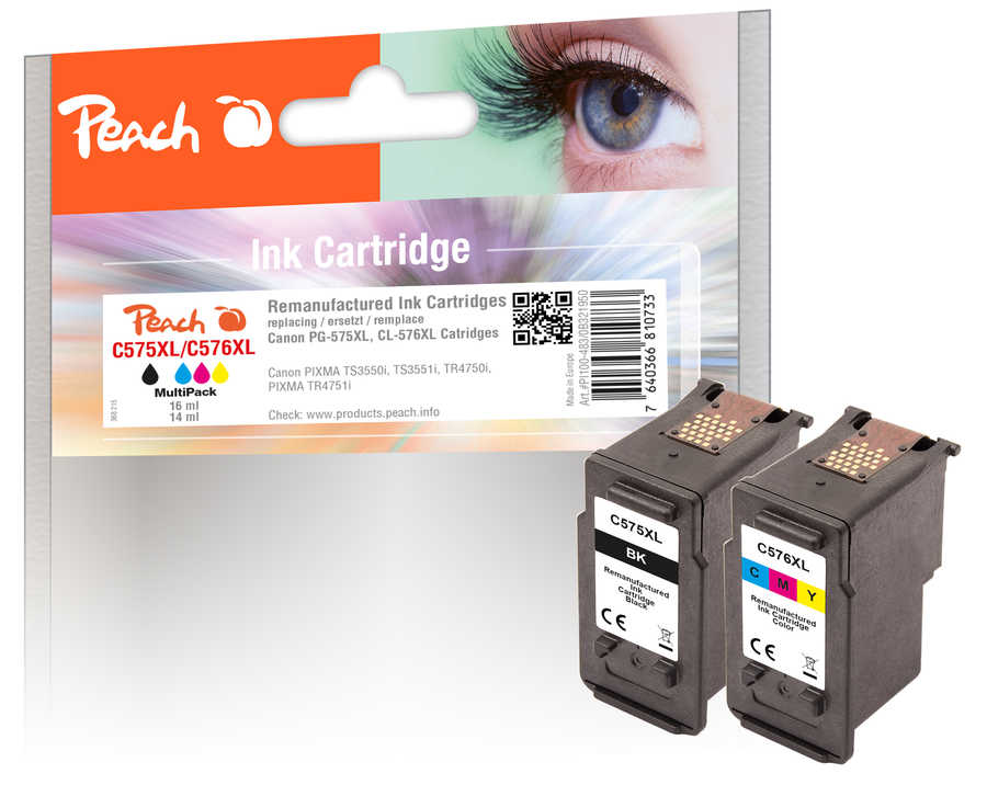 Peach  Spar Pack Druckköpfe kompatibel zu Canon Pixma TR 4700 Series