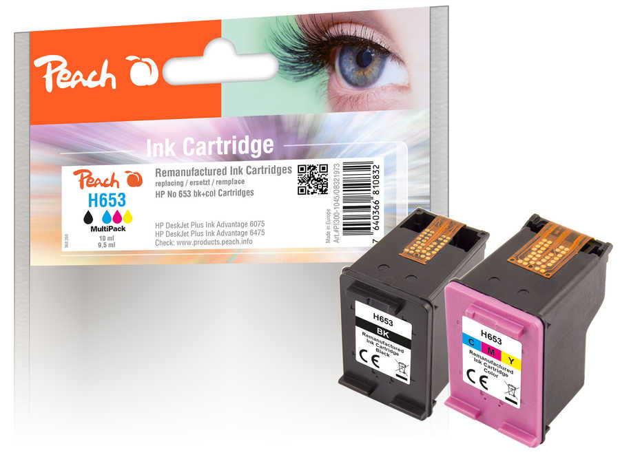 Peach  Spar Pack Druckköpfe kompatibel zu HP DeskJet Plus Ink Advantage 6475