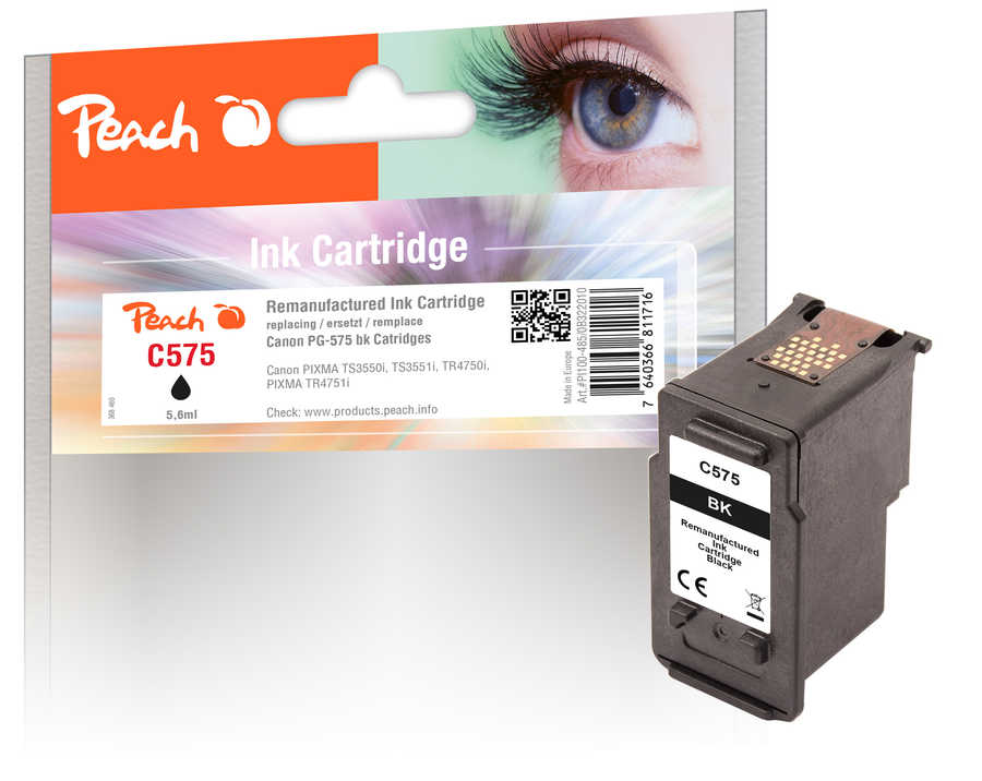 Peach  Druckkopf schwarz kompatibel zu Canon Pixma TR 4700 Series