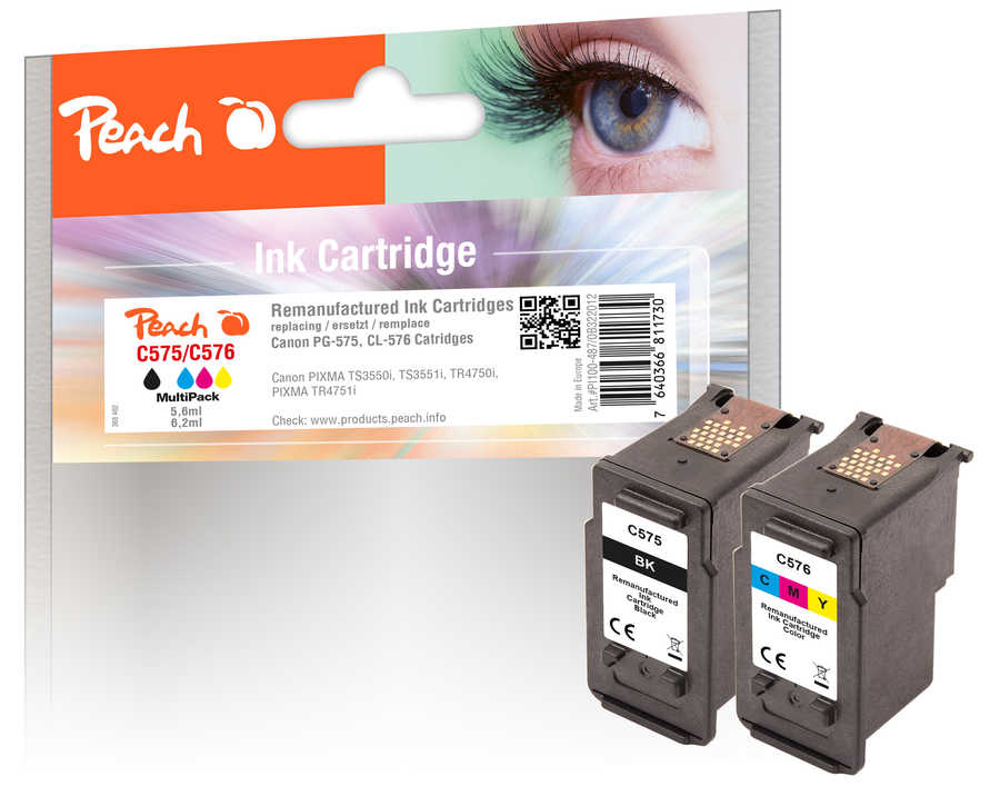 Peach  Spar Pack Tintenpatronen kompatibel zu Canon Pixma TR 4700 Series