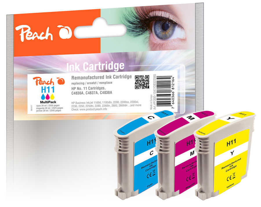 Peach  Spar Pack Tintenpatronen kompatibel zu HP Business InkJet 2250 TN
