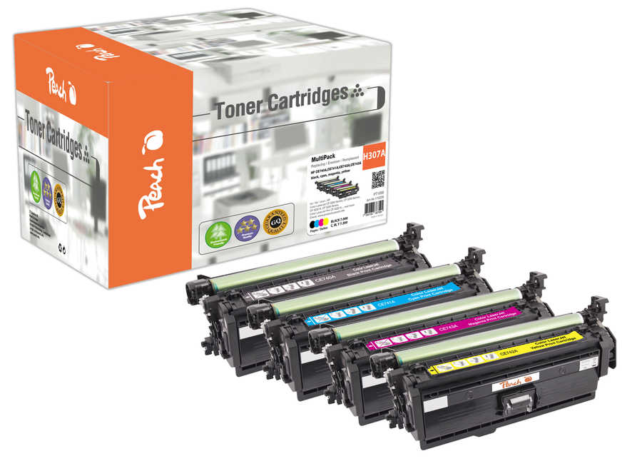 Peach  Spar Pack Tonermodule kompatibel zu HP Color LaserJet CP 5225 Series