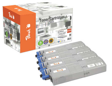 Peach  Spar Pack Tonermodule kompatibel zu OKI C 542 DN