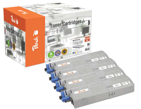Peach  Spar Pack Tonermodule kompatibel zu OKI C 542 DN