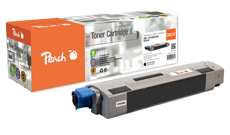 Peach  Tonermodul schwarz kompatibel zu OKI C 834 Series