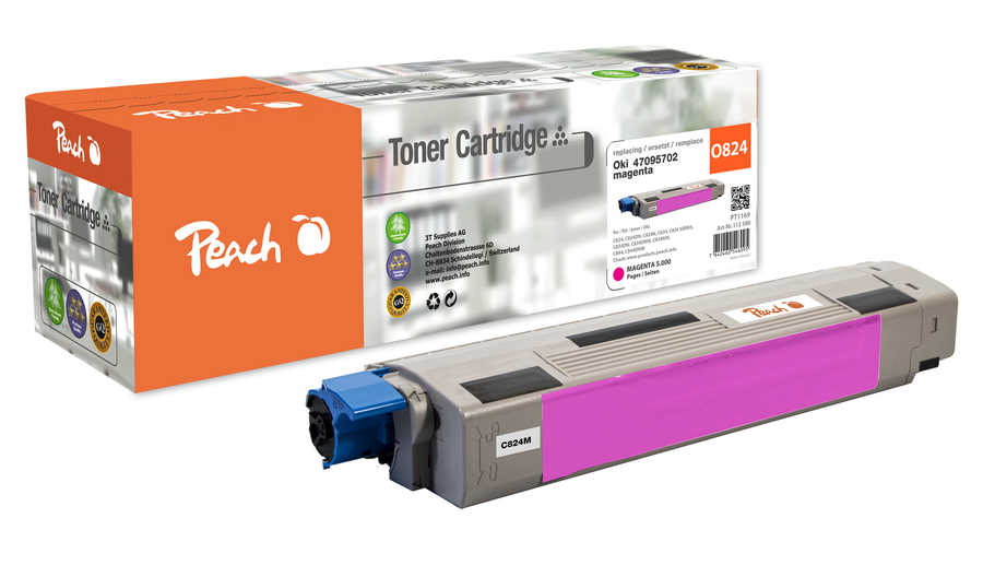 Peach  Tonermodul magenta kompatibel zu OKI C 834 Series