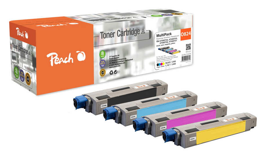 Peach  Spar Pack Tonermodule kompatibel zu OKI C 834 Series