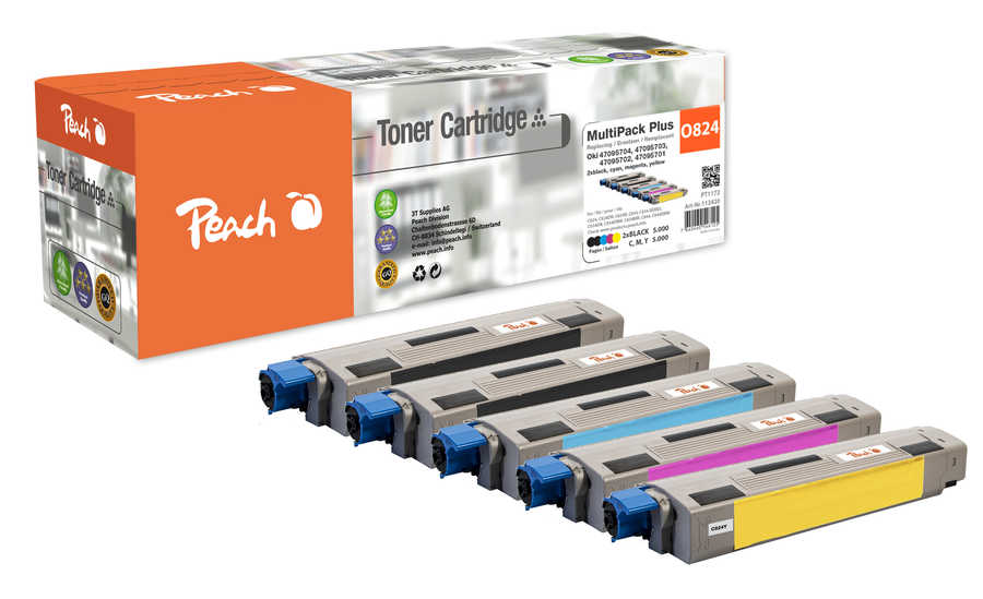 Peach  Spar Pack Plus Tonermodule kompatibel zu OKI C 834 Series