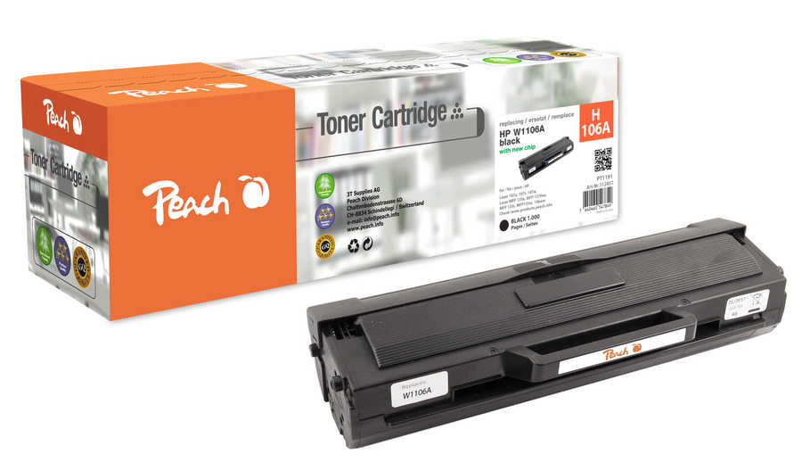 Peach  Tonermodul schwarz kompatibel zu HP Laser 107 w