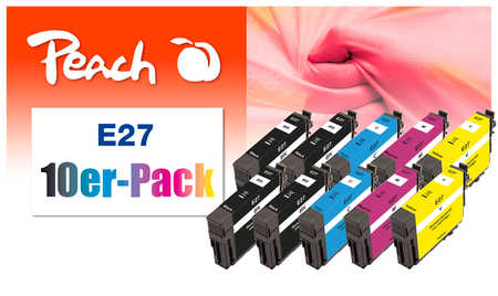 Peach  10er-Pack Tintenpatronen kompatibel zu Epson WorkForce WF-3620 WF