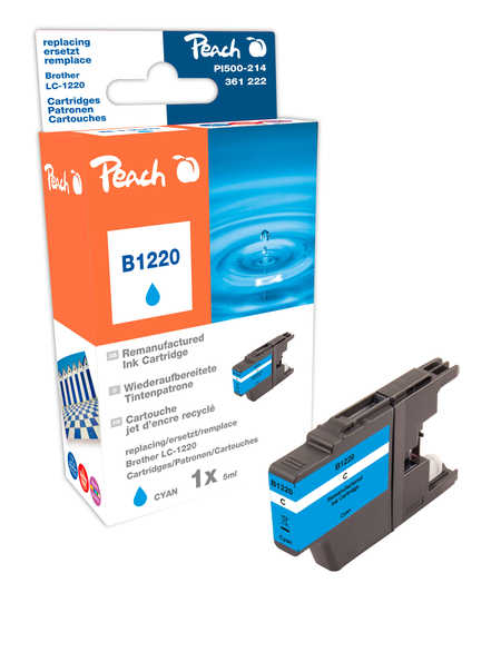 Peach  Tintenpatrone cyan kompatibel zu Brother MFCJ 430 W