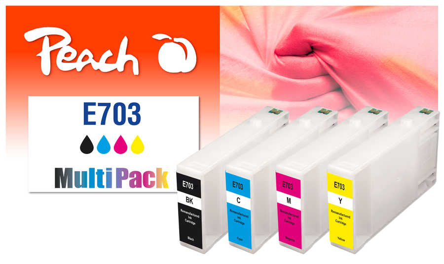 Peach  Spar Pack Tintenpatronen kompatibel zu Epson WorkForce Pro WP-4015 DN