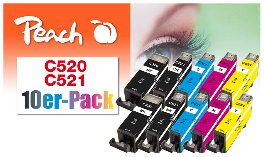 Peach  10er-Pack Tintenpatronen, kompatibel zu Canon Pixma MP 640 R