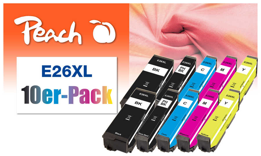 Peach  10er-Pack Tintenpatronen HY kompatibel zu Epson Expression Premium XP-520