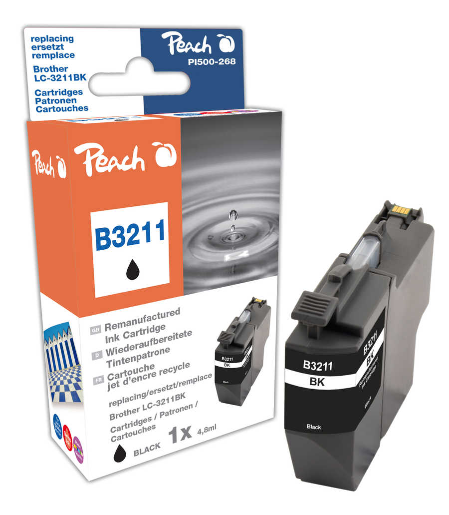 Peach  Tintenpatrone schwarz kompatibel zu Brother MFCJ 491 DW