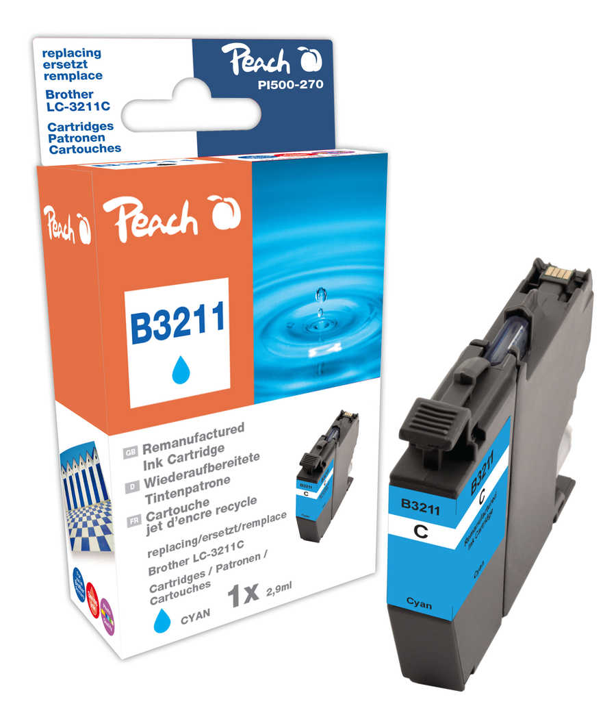 Peach  Tintenpatrone cyan kompatibel zu Brother MFCJ 491 DW