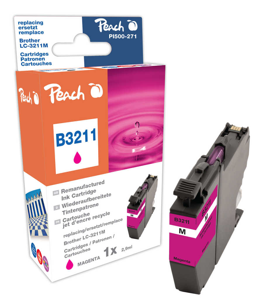 Peach  Tintenpatrone magenta kompatibel zu Brother MFCJ 491 DW