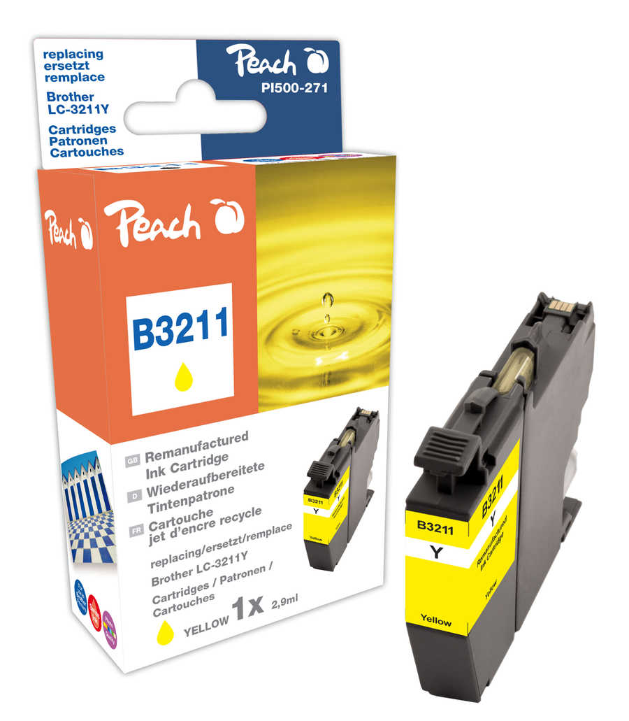 Peach  Tintenpatrone gelb kompatibel zu Brother MFCJ 491 DW