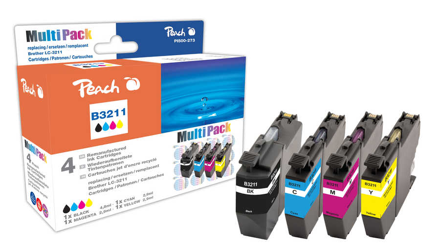 Peach  Spar Pack Tintenpatronen kompatibel zu Brother MFCJ 491 DW
