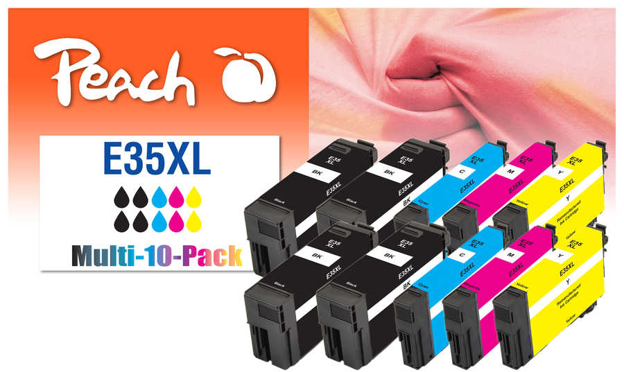 Peach  10er-Pack Tintenpatronen, kompatibel zu Epson WorkForce Pro WF-4740 DTWF