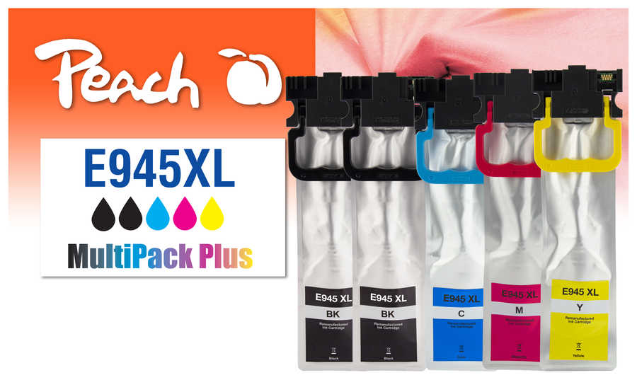 Peach  Spar Pack Plus Tintenpatronen, kompatibel zu Epson WorkForce Pro WFC 5290 DW