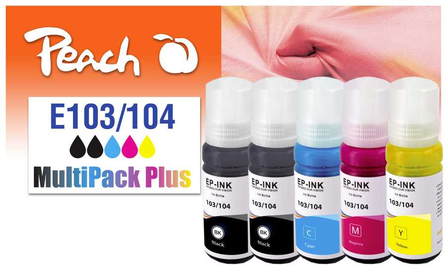 Peach  Spar Pack Plus Tintenpatronen, kompatibel zu Epson EcoTank ET-2876
