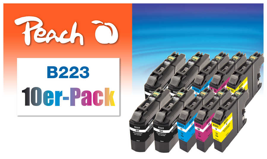 Peach  10er-Pack Tintenpatronen, XL-Füllung, kompatibel zu Brother MFCJ 680 DW